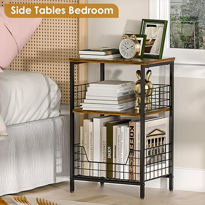 X-cosrack Side Table, Small End Table Record Player Stand - Image 5