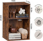 YAHARBO 2 Cube Bookshelf, Horizontal Book Shelf, Small Cubby Bookcase - Image 3