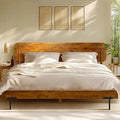 Acacia Frida King Size Bed Frame and Headboard Solid Wood Platform Bed by AACACIAFURNITURE