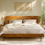 Acacia Frida King Size Bed Frame and Headboard Solid Wood Platform Bed by AACACIAFURNITURE