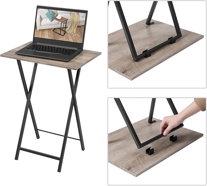 HOOBRO Folding TV Tray Tables, Industrial Snack Tables - Image 6
