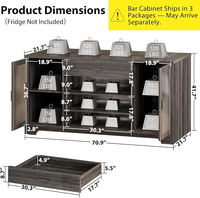 HSH Large Coffee Bar Cabinet - Image 2