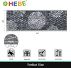 HEBE Hallway Runner Rug 2'x6', Washable Non Slip Kitchen Rug Runner | Soft Boho - Image 2
