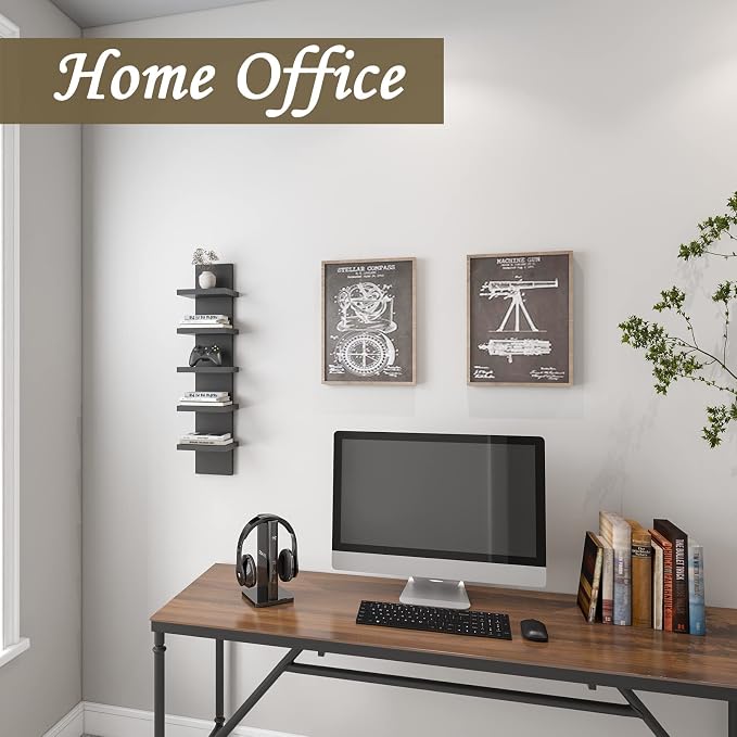 Homaterial 5 Tier Shelvesl, Vertical Column Wall Decor Mount Floating Shelves - Image 2