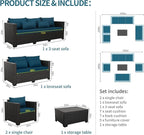 Rattaner Patio Furniture Set 5 Pieces Outdoor Furniture Sets Patio Couch - Image 6