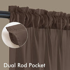 MIULEE Chocolate Sheer Curtains 96 Inches Long 4 Panels 42 x 96 Inches | Light - Image 3
