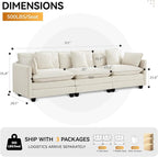 111'' Sectional Cloud Deep Seat Couch, Modern Comfy Chenille Modular Sectional - Image 2