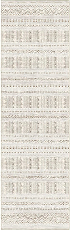 cotiled Hallway 2.6x8 Runner Rugs Washable Boho Rug Brown/Cream | Stain - Image 9