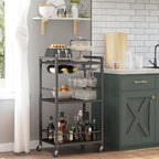 TUTOTAK Bar Cart, Home Bar Serving Cart, Microwave Cart, Drink Cart, Mobile - Image 2