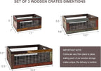 TIMRIS Set of 3 Rustic Wood Nesting Crates, Farmhouse Distressed Wooden Storage - Image 5