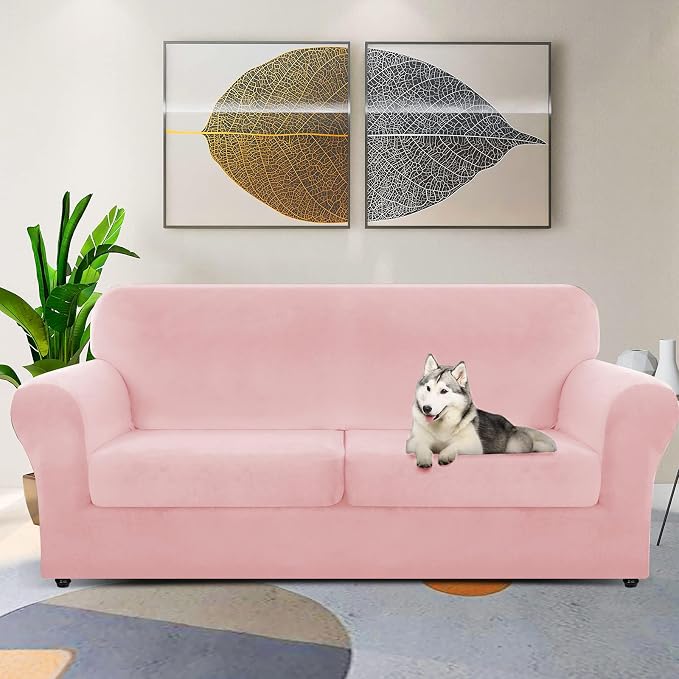 ZNSAYOTX Oversized Velvet 3 Piece Couch Cover - Image 2