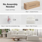 Novilla Modular Sectional Sofa, Modern Cloud Sectional Couch - Image 4