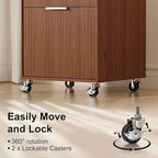 3 Drawers Fluted Mobile File Cabinet - Image 4