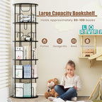 ALLSTAND 5 Tier Rotating Bookshelf, 360 ° Display Stackable Spinning Bookshelf - Image 4