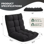 Folding Floor Gaming Chair, 14-Position Adjustable Backrest, Skin-Friendly - Image 3