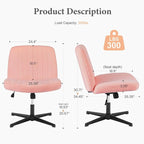 OLIXIS Criss Cross Chairs Legged Armless No Wheels Wide Seat Height Adjustable - Image 2