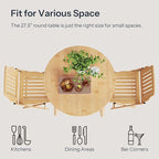 HOOBRO Bamboo Dining Table, Round Dining Table - Image 4