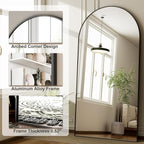 HARRITPURE 76"x34" Arched Full Length Mirror Free Standing Hanging Mounted - Image 4
