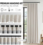 MIULEE Birch Pinch Pleated 100% Blackout Linen Curtains 40x96 Inches | Room - Image 8