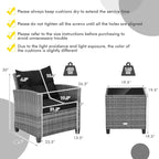 HAPPYGRILL 3 Pieces Patio Conversation Set, Outdoor Furniture Set PE Rattan - Image 7