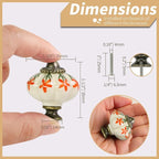 Ivory & Orange Pumpkin Knobs 12 Pack Ceramic Cabinet Knobs Vintage Drawer Pulls - Image 4