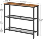 HOOBRO 29.5" Narrow Console Table, 3-Tier Entryway Table, Thin Sofa Table - Image 3