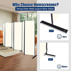 Room Divider 6FT Portable Room Dividers and Folding Privacy Screens, 6 Panel - Image 3