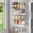 Magnetic Spice Rack for Refrigerator, 5 Pack Metal Strong Magnet Spice by IYEBAU