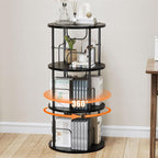 ALLSTAND Rotating Bookshelf, 3 Tier Round Revolving Bookcase by ALLSTAND