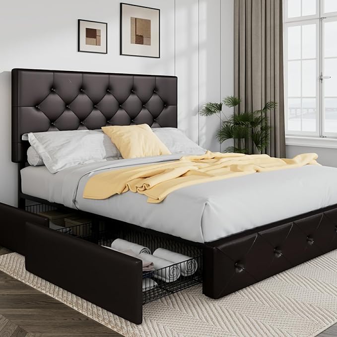 Allewie Upholstered Full Size Platform Bed Frame by Allewie