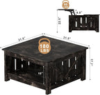 FABATO Lift Top Coffee Table, 31.5" Farmhouse Coffee Tables - Image 2