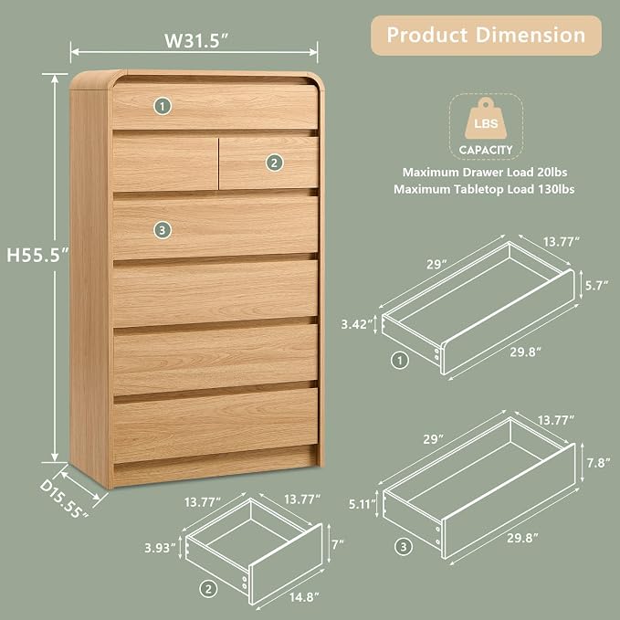 Aitjunz Modern 7 Drawers Dresser - Image 2