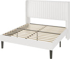 Allewie Full Size Velvet Bed Frame/Vertical Channel Tufted Wingback - Image 9