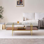 LumFurn X-Large Rectangle Glass Coffee Table, Mid-Century Modern Design - Image 4