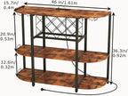 ZOPEND 3-Tier Wine Bar Cart - Image 2