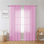 Light Pink Sheer Curtains 78 Inches Long 2 Panels Set, Soft Voile Light by Lecloud