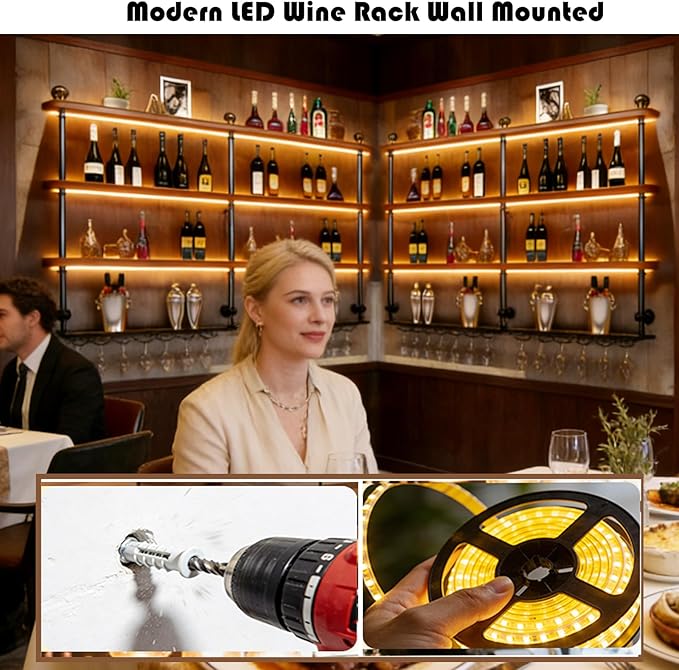 39.3in Wall Mounted Wine Rack - Image 4