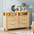 VINGLI Fluted Dresser Led, 6 Drawer Dresser - Image 7