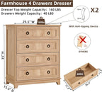 Joaxswe Farmhouse 4 Drawer Dresser - Image 2