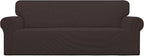 Easy-Going Stretch Oversized Sofa Couch Slipcover Washable Chocolate | 1-Piece by Easy-Going