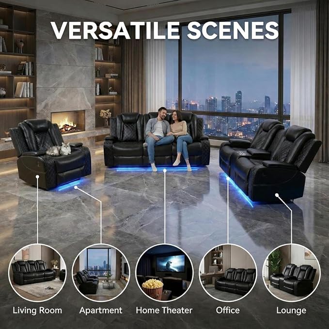 3-Piece Power Reclining Sectional Sofa Set - Image 7