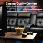Loveseat Recliner Sofa, 3-Seater Home Theater Seating Massage Reclining Couch - Image 8