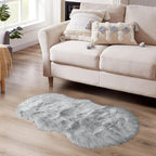 Latepis Faux Sheepskin Fur Rug 2x4 Feet Light Grey Fluffy Rugs Shag Furry Rug - Image 2