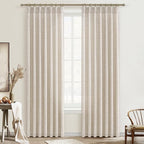 Custom Natural Linen Pinch Pleated Room Divider Curtains 78 Inches Long 2 by PleatedDrapes