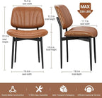 REONEY Dining Chairs Set of 4, Mid-Century Modern Upholstered PU Leather Chairs - Image 2