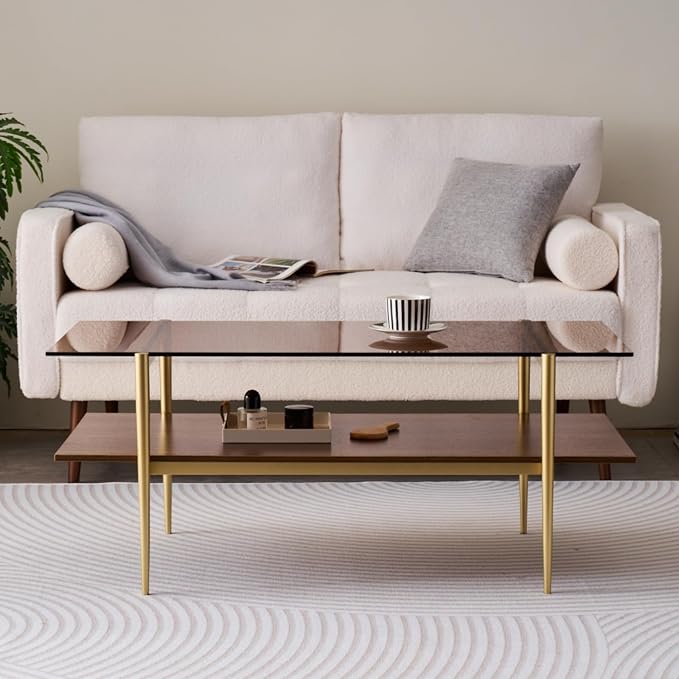 LumFurn Rectangle Coffee Table, Mid-Century Modern Design, L41 W21 x H17 - Image 4