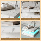 HedoAjim White Marble LED Coffee Table - Image 4