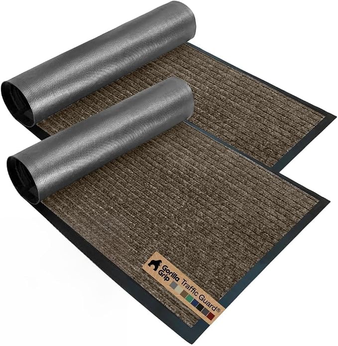 GORILLA GRIP Waterproof Traffic Guard Door Mat, 2 Pack, Indoor Outdoor Heavy by Unknown
