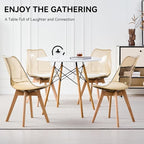 5-Piece Round Dining Table Set, Small Kitchen Table Chairs Set of 4 Space - Image 8