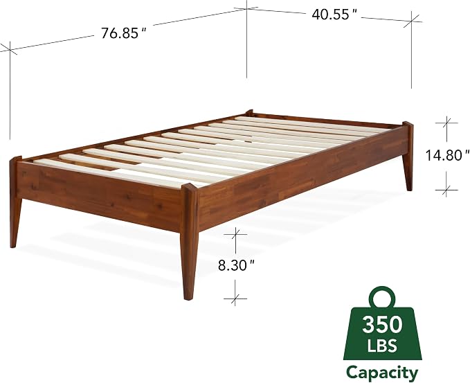 Bme Dinkee 15" Solid Wood Platform Bed Frame Without Headboard - Image 2